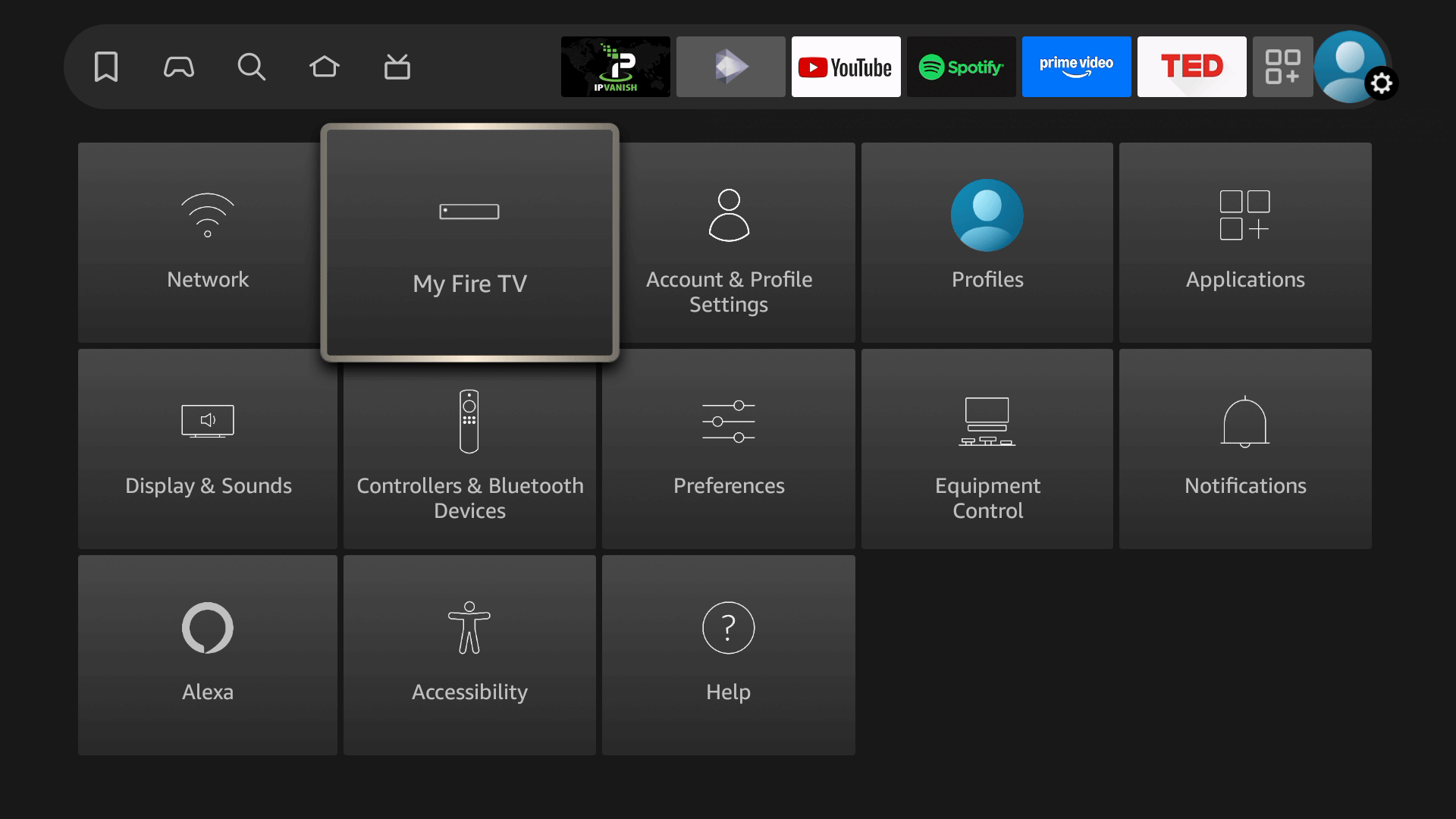Open Settings → My Fire TV — Apollo Group TV install step 3